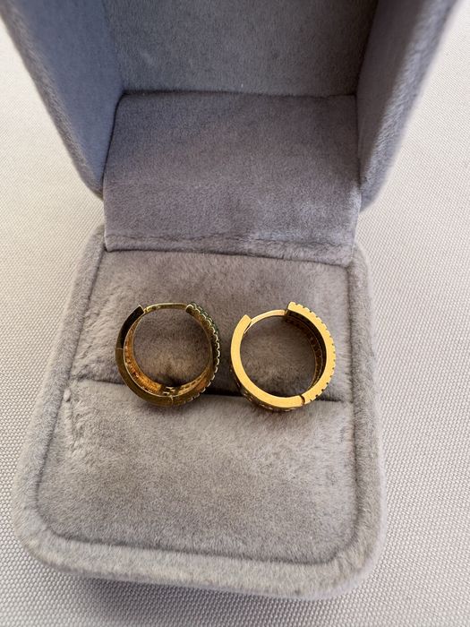 Cercei din aur si cubic zirconia