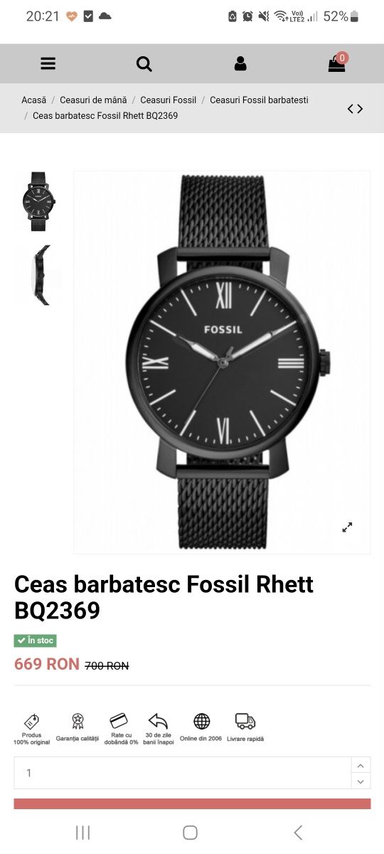 Ceas Fossil Rhett - ca nou