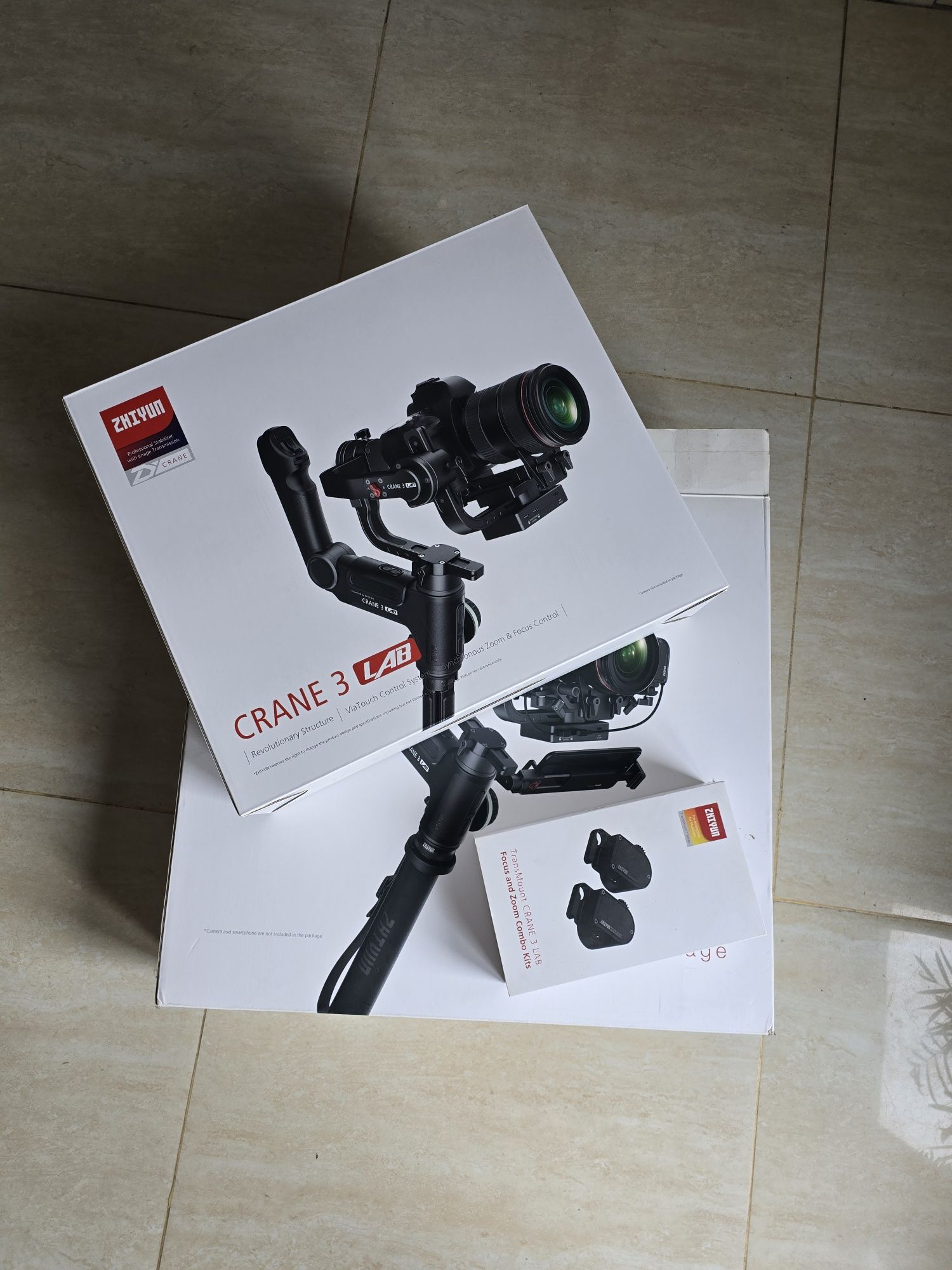 Stabilizator Gimbal Zhiyun 3 Lab Creator Pack, suport de telefon, Tran
