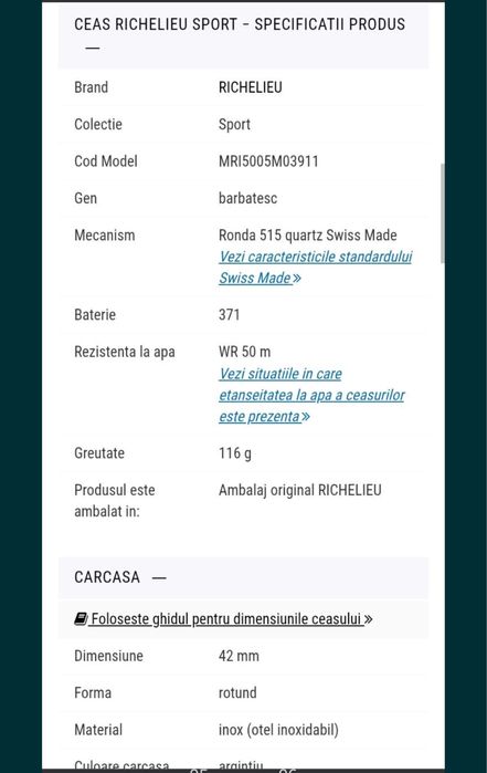 Richelieu Sport, swiss made, nou, la cutie