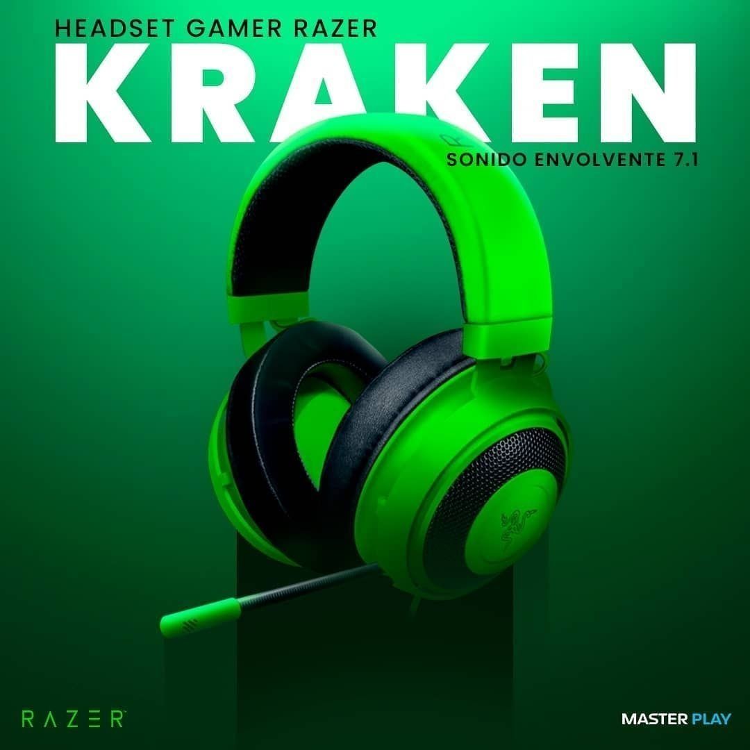 СКИДКА! RAZER KRAKEN 7.1  Green Проводные Наушники/Гарнитура с басом