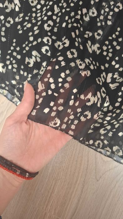 Rochie elegantă neagra cu flori albe