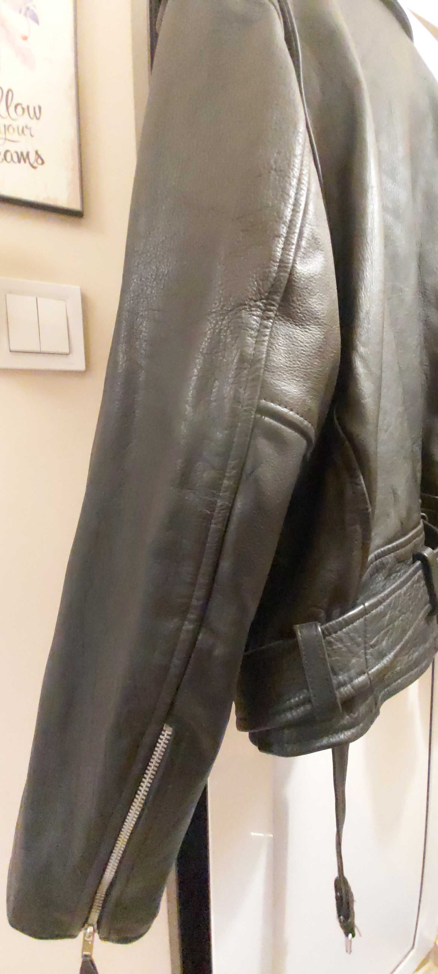 Кожено яке Vintage 1990s Wilsons Leather Biker Jacket Large Men black