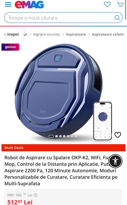 Robot Aspirator automat Nou fara fir Sigilat