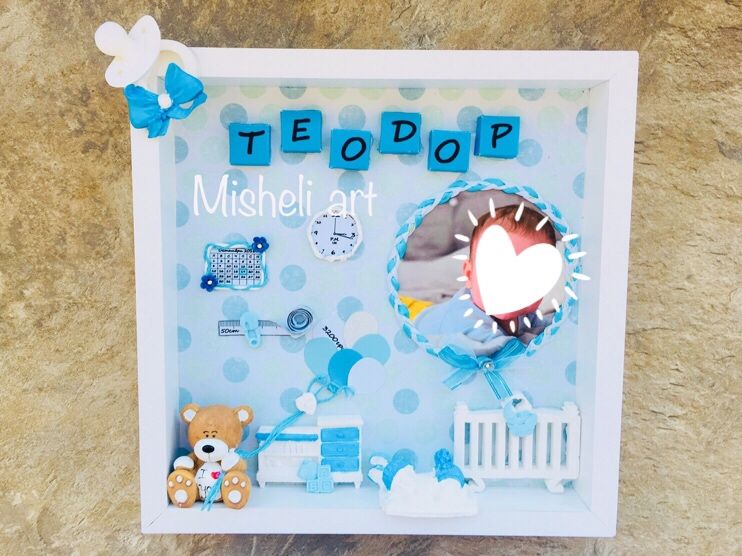Бебешка рамка - визитка с данните на детето