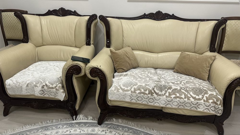 Кожанный диван (сет из 3 комп)