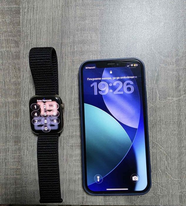 iPhone 12, 128.GB + iWatch 8,  45mm