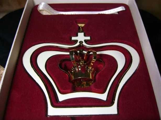 Ornament Craciun lux, Royal Copenhagen, placat aur 24K, vintage