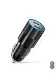 Incarcator Auto Fast Charge Dual Type C Negru