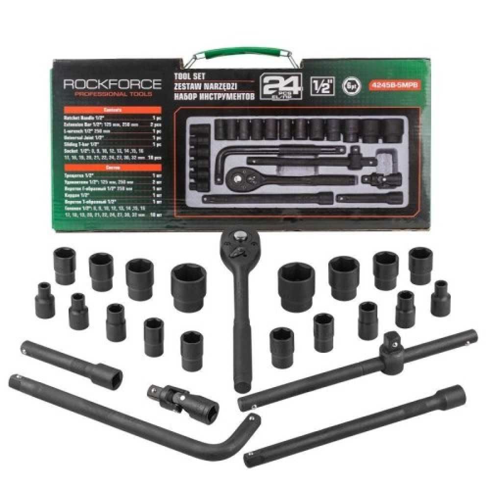 Гедоре с ударни вложки 24 части 1/2'' RockForce