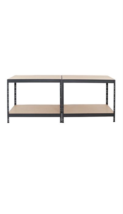 Raft metalic depozitare 180x 90 x 45 cm gri  cu 4 polite