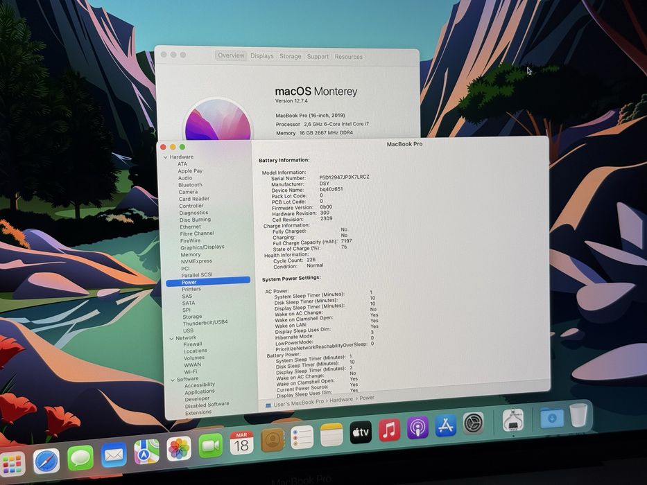 16'Като Нов Macbook Pro 16 2019/i7-9750H/16GB DDR4/512GB SSD/5500M — миниатюра 9