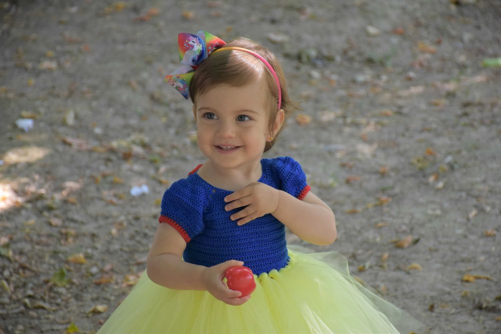 Rochita printesa tutu cu top crosetat manual, marime 1an