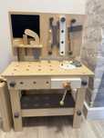 Banc de lucru din lemn + trusa scule copii