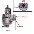 Carburator Scuter 12mm - HONDA DIO, BALI, SH 42MM INTRE GAURI
