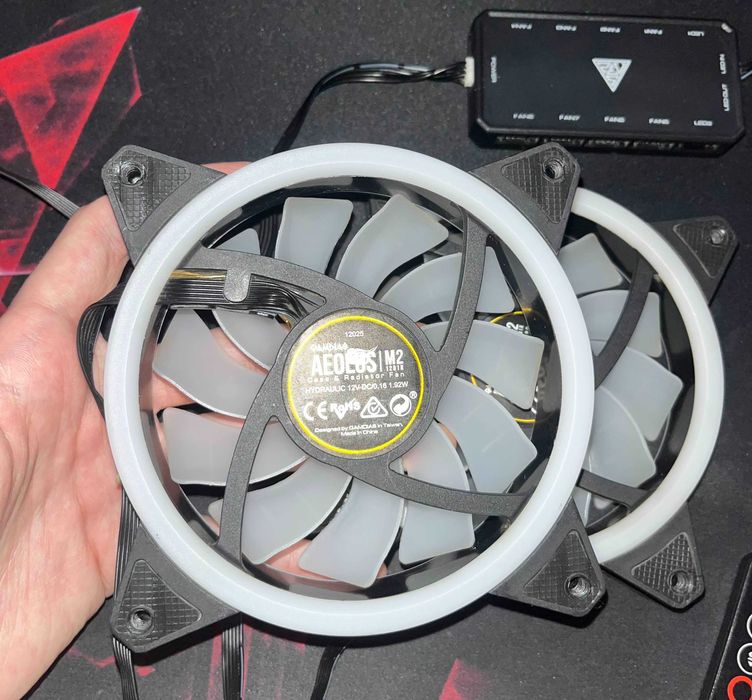 Set ventilatoare/cooler Gamdias Aeolus M2 1201R ARGB +HUB/Telecomanda