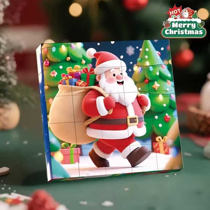 Коледен магнитен пъзел, 25 кубчета