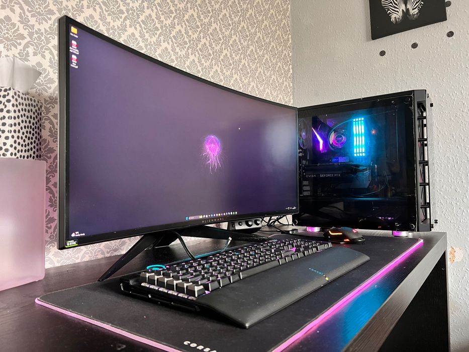 Tastatura mecanica gaming Corsair K100, iluminare RGB, Rapidfire