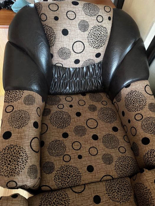 Canapea piele textil si fotolii