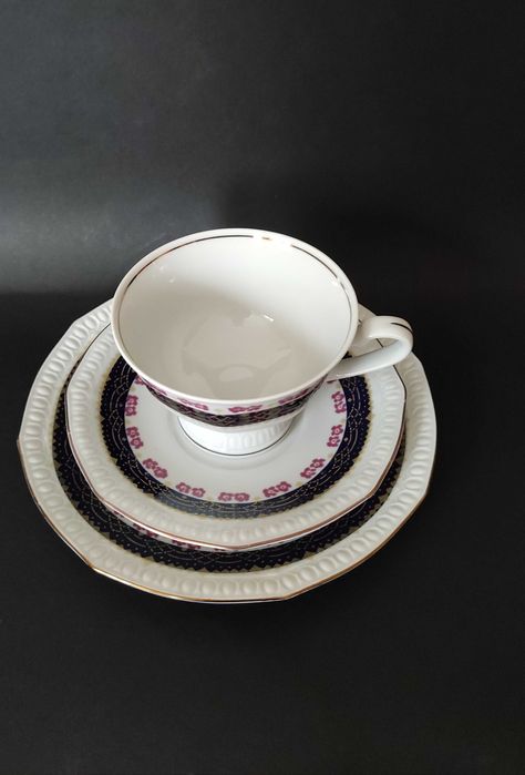 Colditz ГДР един много фин и крехък троен сет за чай/дълго кафе