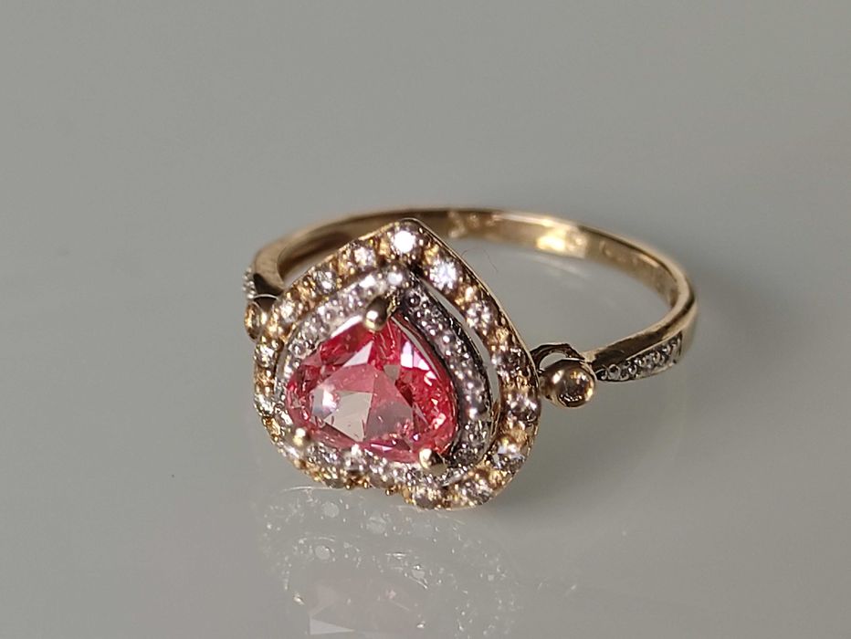 Inel aur 14k cu DIAMANT ROZ 1.35ct pret initial 25.000lei