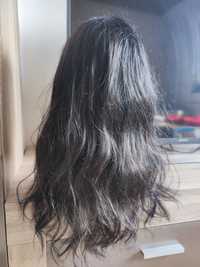 Черна перука от естествен косъм