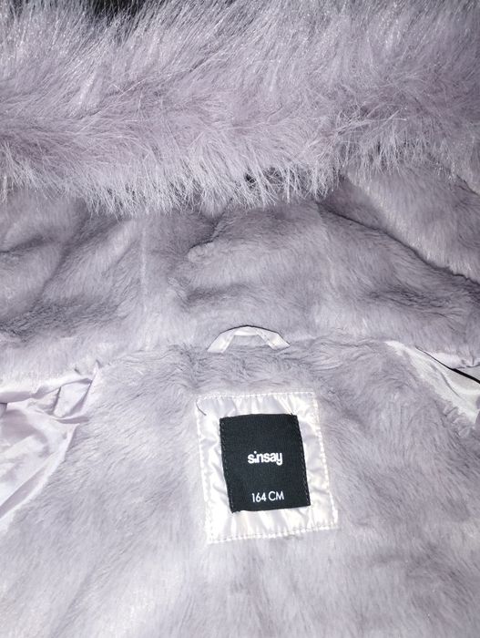 Зимно топло дълго яке р.164 лилаво