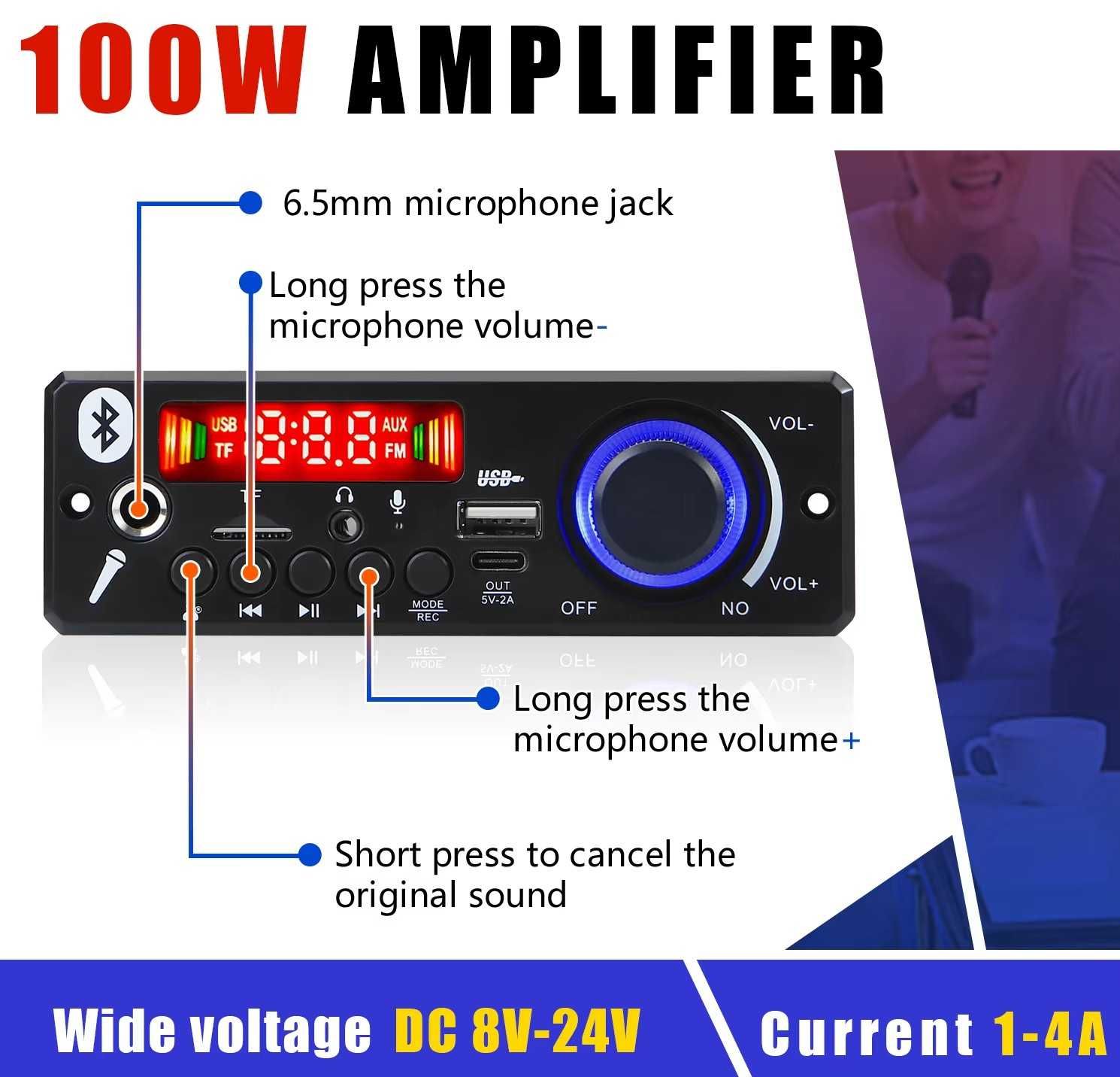 Modul decodor Bluetooth cu telecomanda, amplificator integrat 2 modele