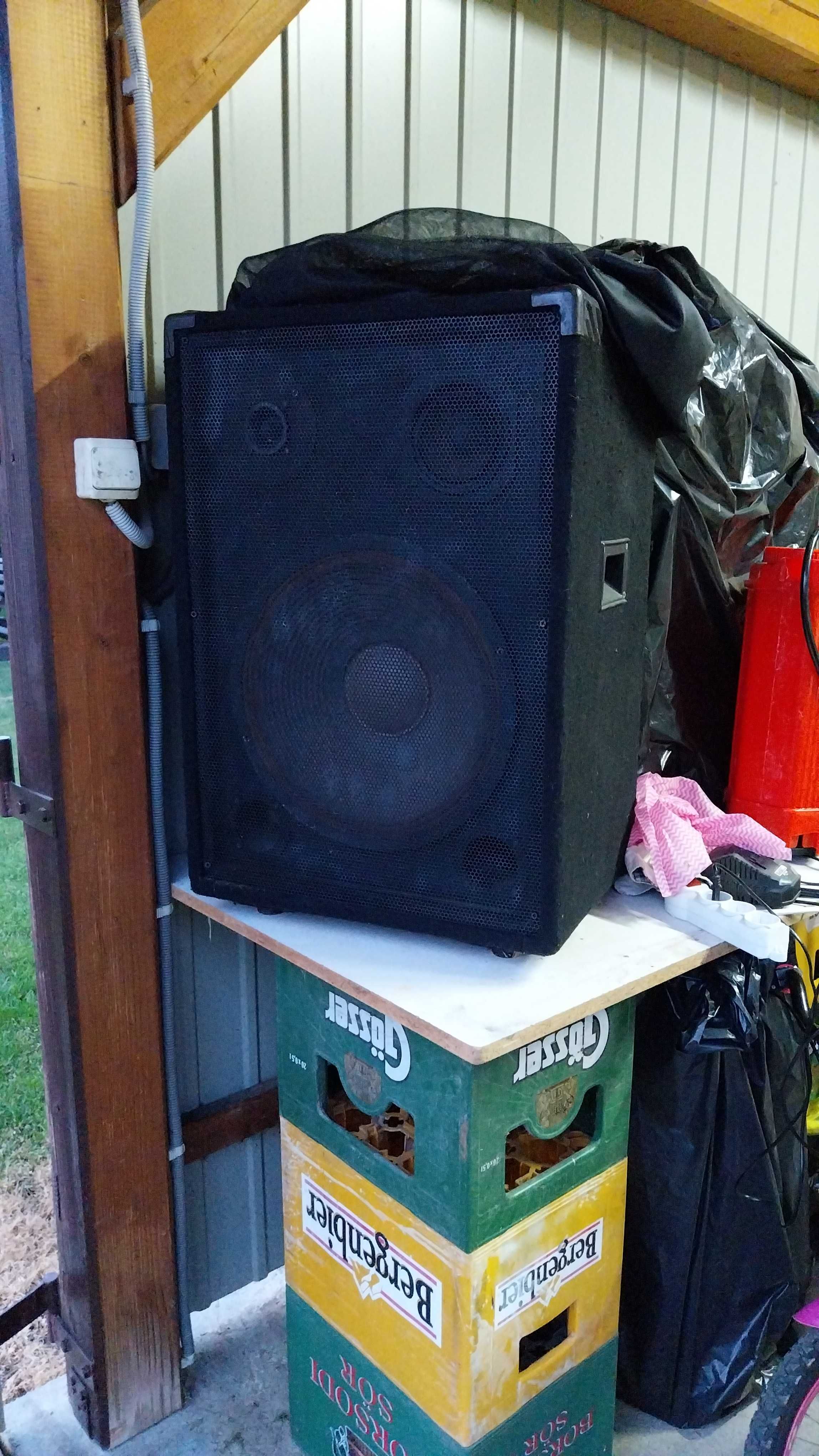 2 boxe 500+ 500 W si mixer statie si microfon