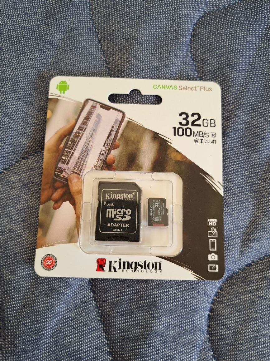 Карта памет, ЧИСТО НОВА!- micro sd 32GB,KINGSTON + адаптер