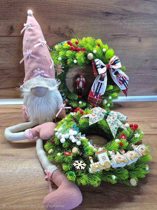 Коледни гноми и коледни венци