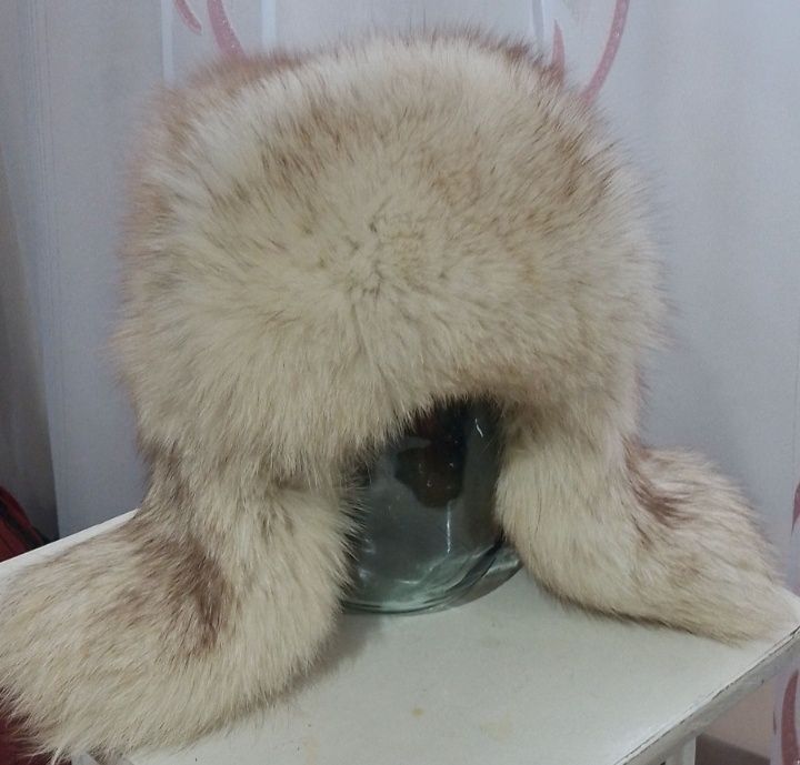 Шапка ушанка песец