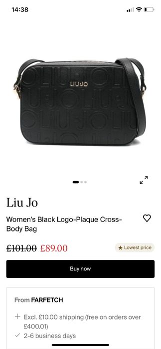 Liu Jo Women's Black Logo-Plaque Cross-Body Bag