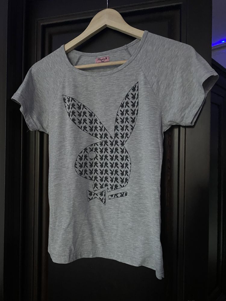 Tricou Playboy Basics gri