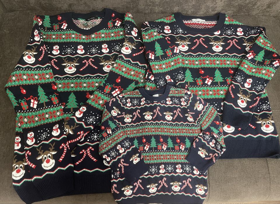 Коледни дрехи суичьр пуловер за цялото семейство family look