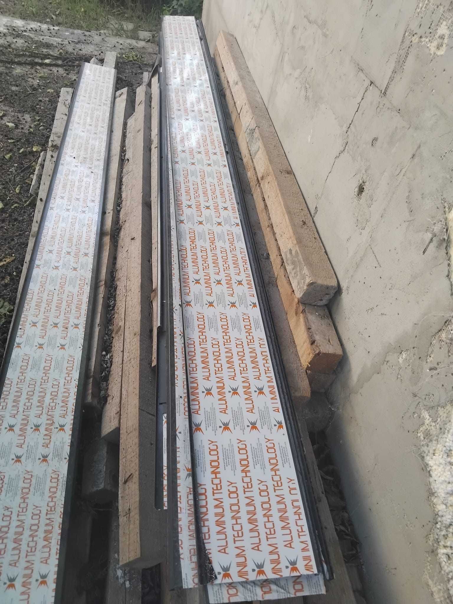 Glaf exterior, aluminiu, gri, 300 x 20 cm