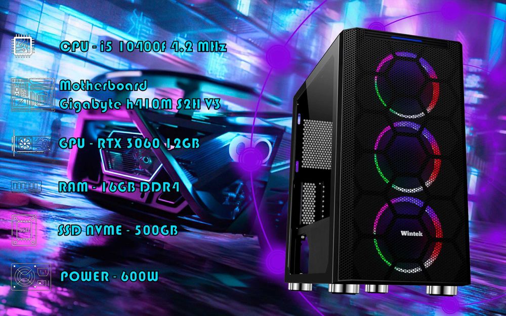 GAMING i5 10400F_RAM 16GB_RTX 3060 12GB_NVME 500GB