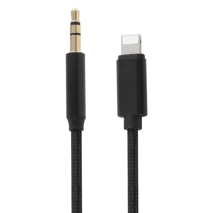 Cablu Adaptor Audio Lightning la Aux Jack 3.5mm, 1m, material textil
