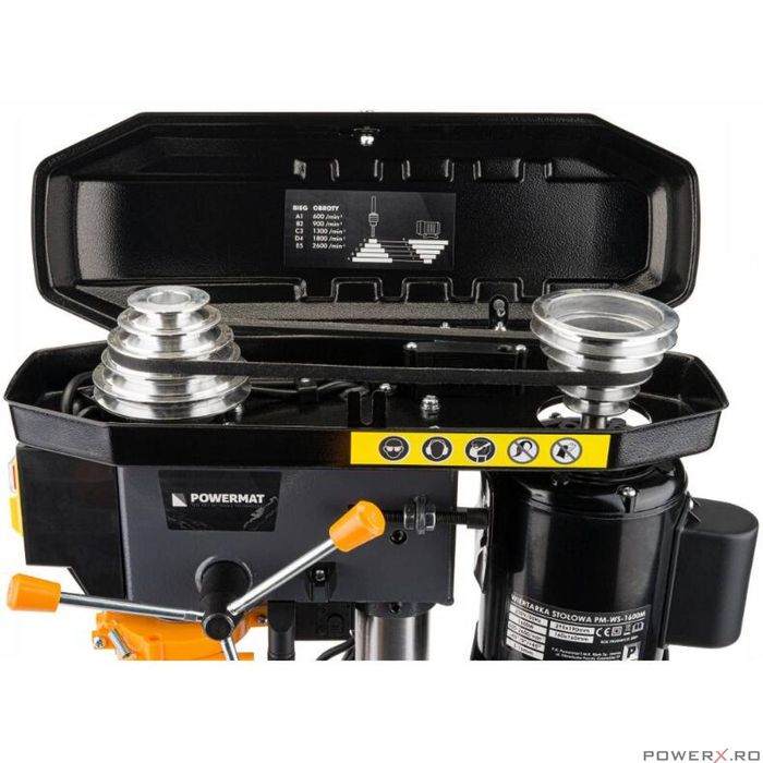 Masina de gaurit fixa cu coloana, de banc 1600 W 5 viteze, Powermat