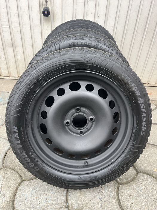 Jante otel 4x108mm, anvelope iarna 195/55 R16, Peugeot, Citroen, Ford