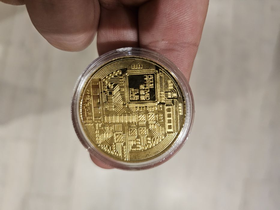 Moneda comemorativa BTC Bitcoin Aurie / Argintie