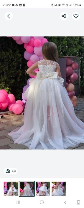 Белое выходное платье на девочку