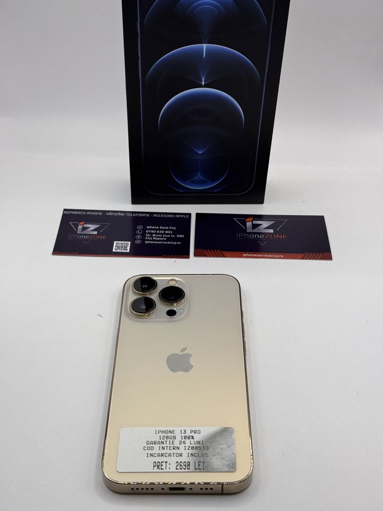 Magazin vinde iphone 13 pro gold 128gb 100% garantie