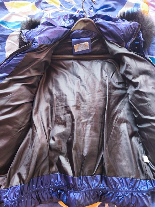 Дамско яке синьо, червено и зелено