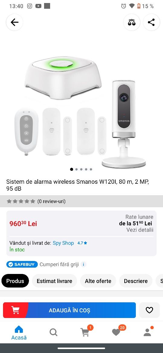 Sistem de alarma wireless Smanos W120I