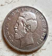 Moneda de argint 5 lei Regele Carol I al Romaniei