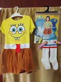 Costum carnaval copii Spongebob fete 120cm(5-6ani)