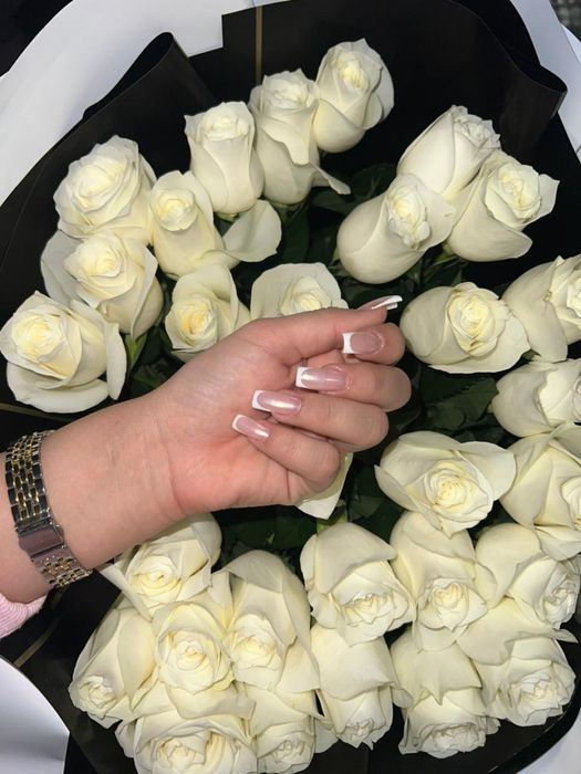 Цветы белые розы