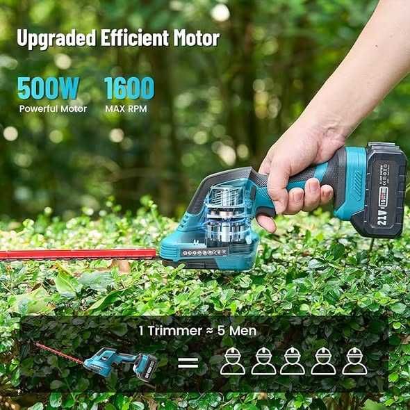 Foarfecă telescopică pentru gard viu SEESII 3 în 1 cu baterie