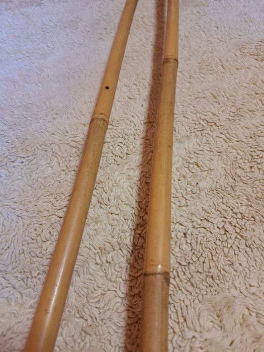 Ретро Бамбукови щеки с кожени елементи